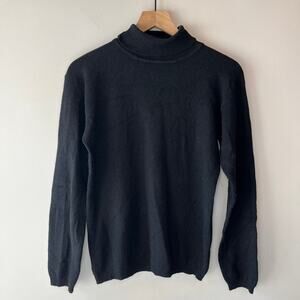 Erez Levy Women's Vintage 100% Cashmere Turtleneck Sweater Black Size Small